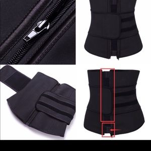 Black Latex waist trainer with waist belt!